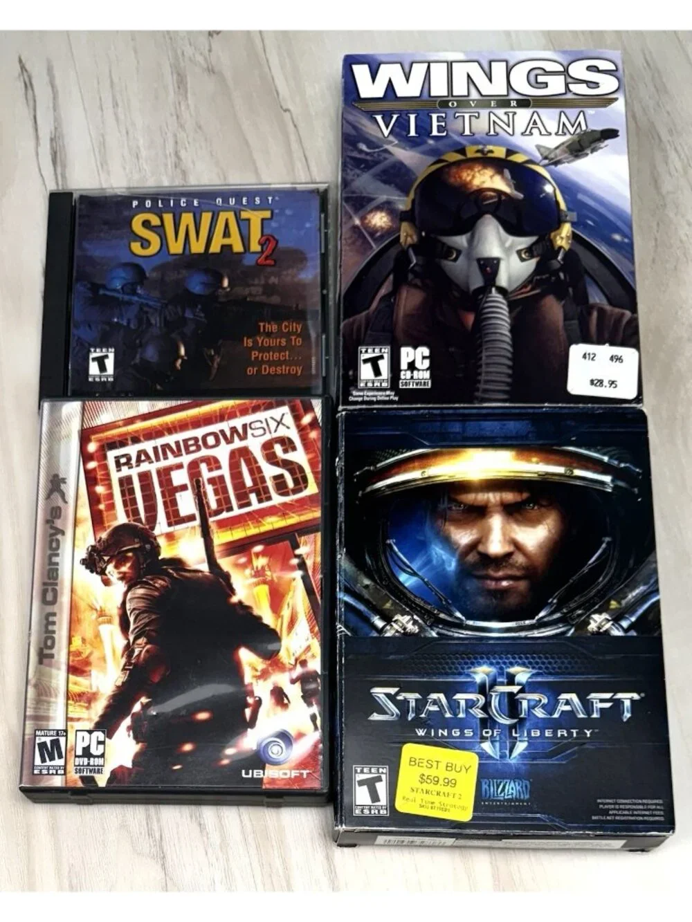 Lot 9 Windows PC Games Dawn of War Rainbow Six StarCraft Star Wars Swat 2 Wings